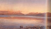 Johann Gottfried Steffan Evening Twilight at the Lake of Zurich (nn02) china oil painting reproduction